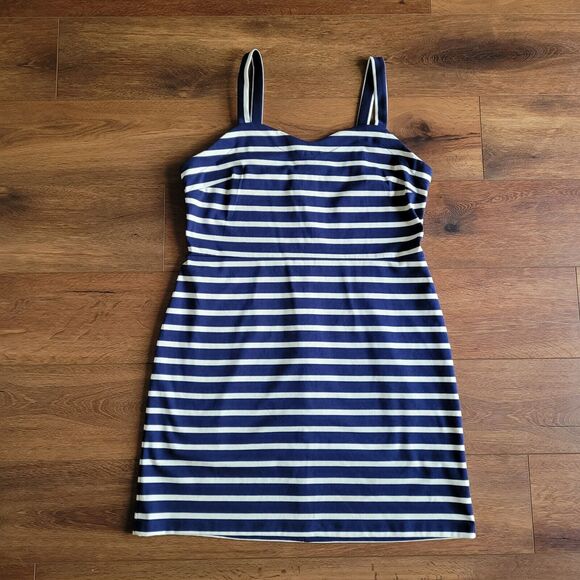 Old Navy Ponte Sheath Dress XL Navy White Stripe Bodycon Sleeveless Stretch - Picture 2 of 16